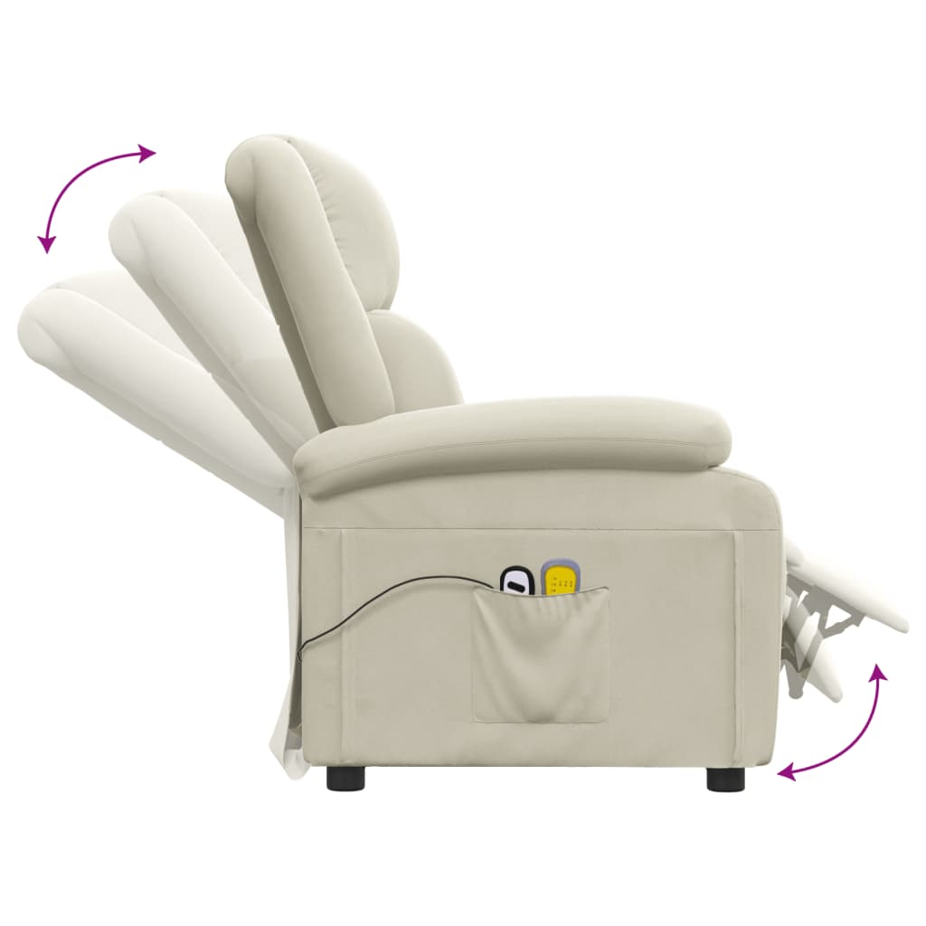 Poltrona de massagens elétrica veludo creme