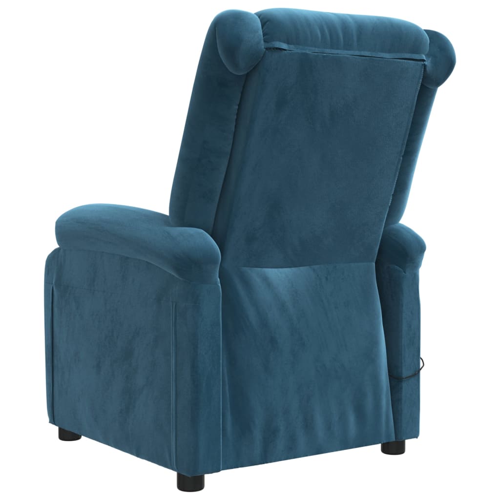 Poltrona de massagens elétrica veludo azul