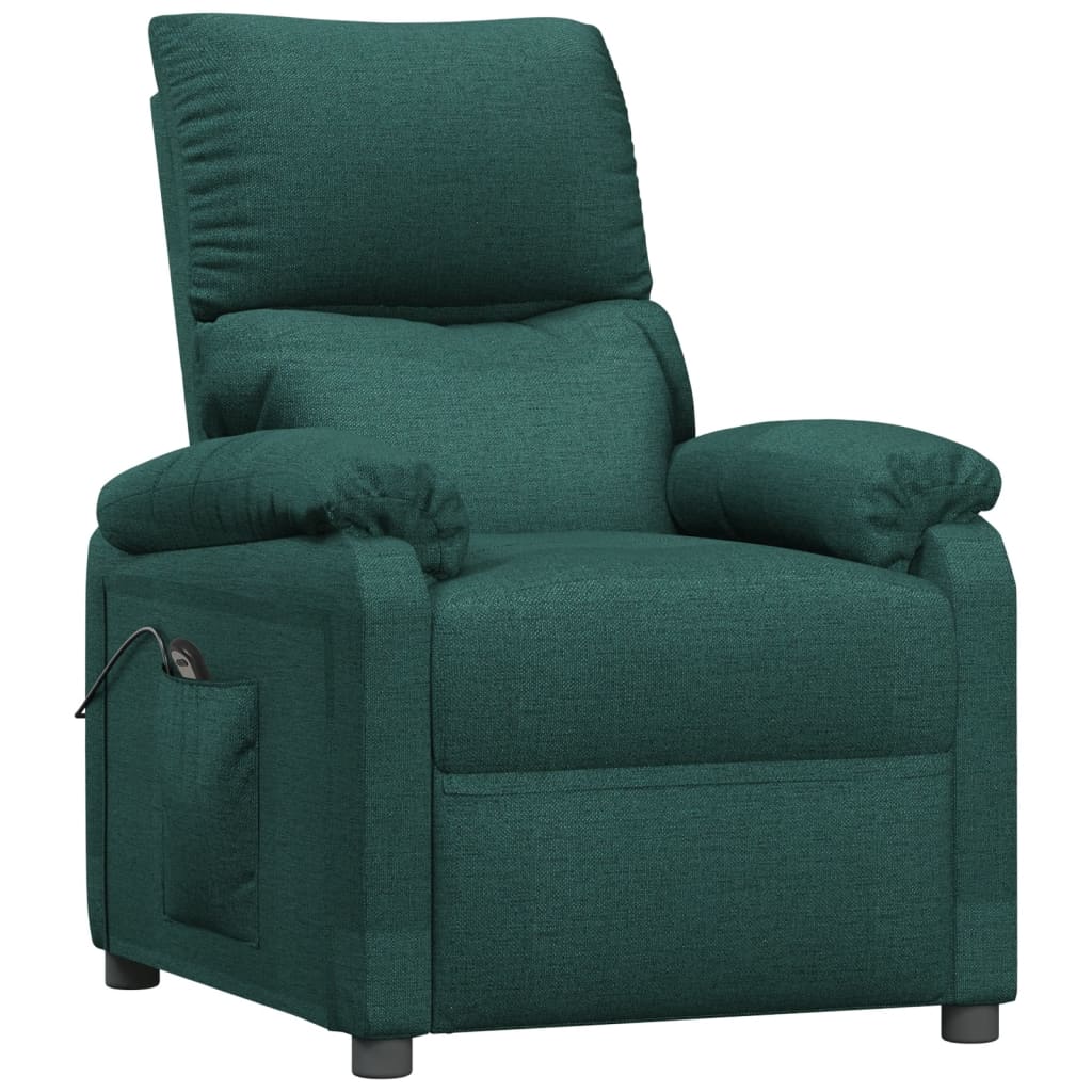 Poltrona elétrica reclinável tecido verde-escuro
