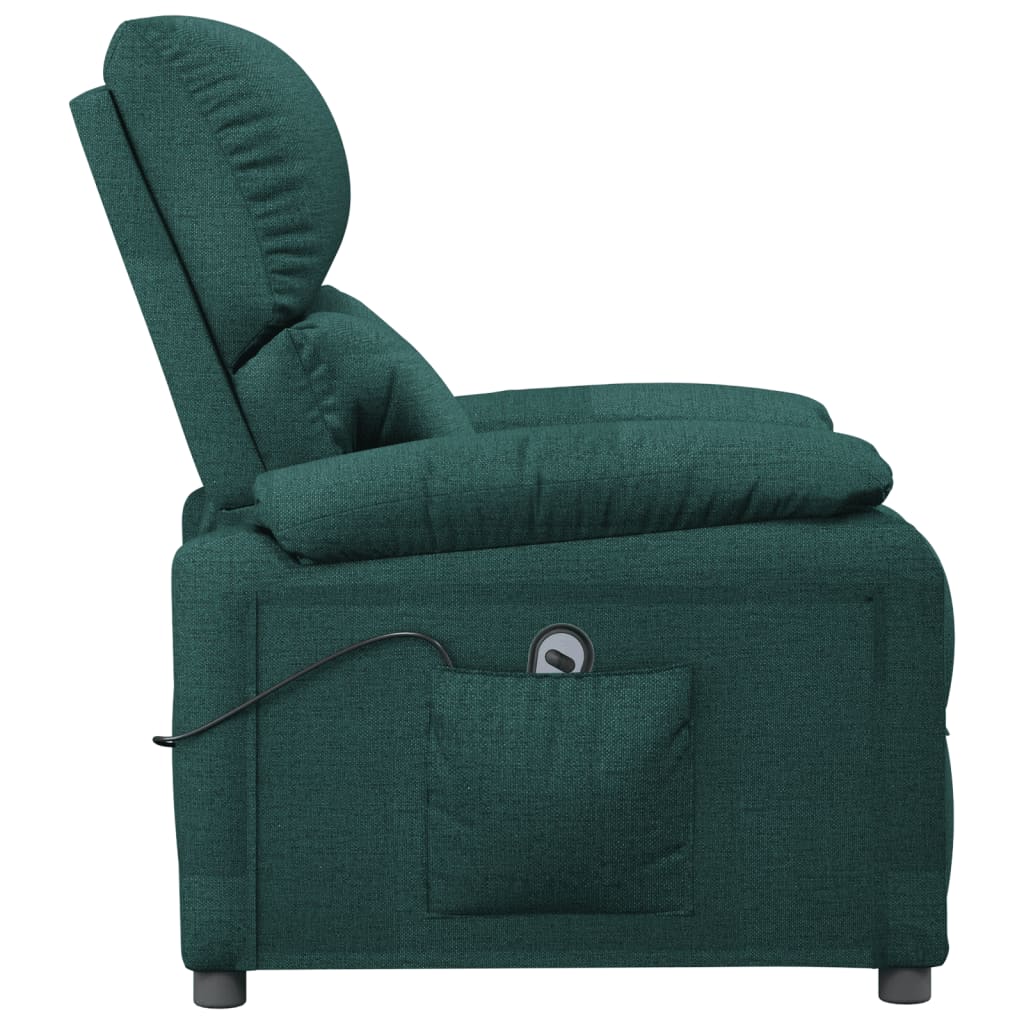 Poltrona elétrica reclinável tecido verde-escuro