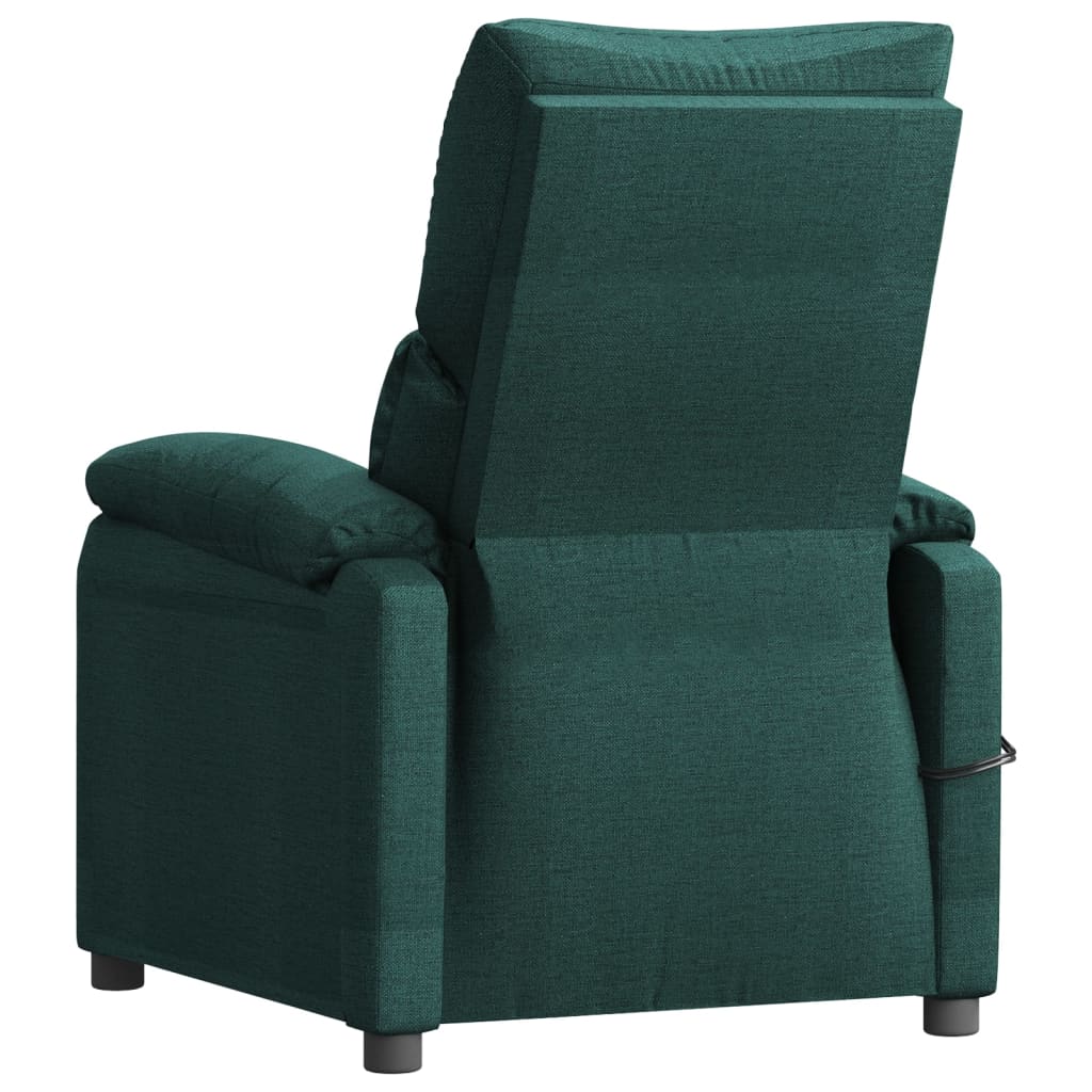 Poltrona de massagens elétrica tecido verde-escuro