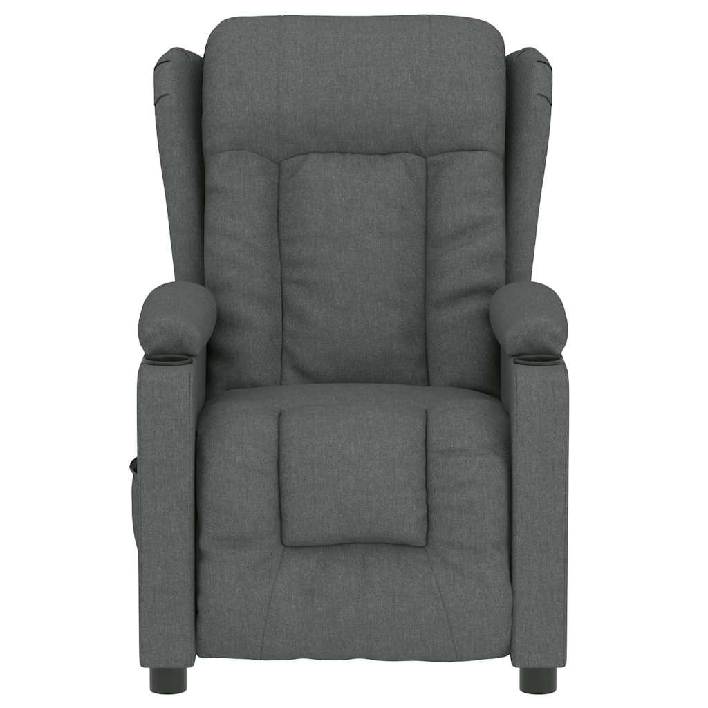 Poltrona de massagens elétrica tecido cinza-escuro