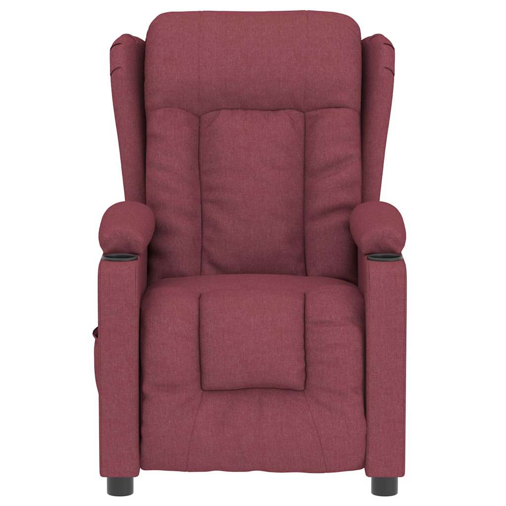 Poltrona de massagens elétrica reclinável tecido vermelho tinto