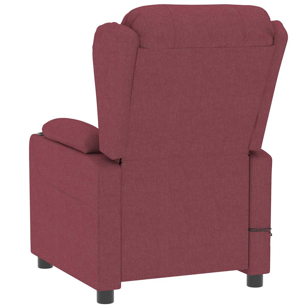Poltrona de massagens elétrica reclinável tecido vermelho tinto