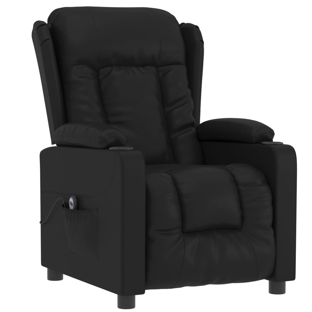 Poltrona reclinável elétrica couro artificial preto