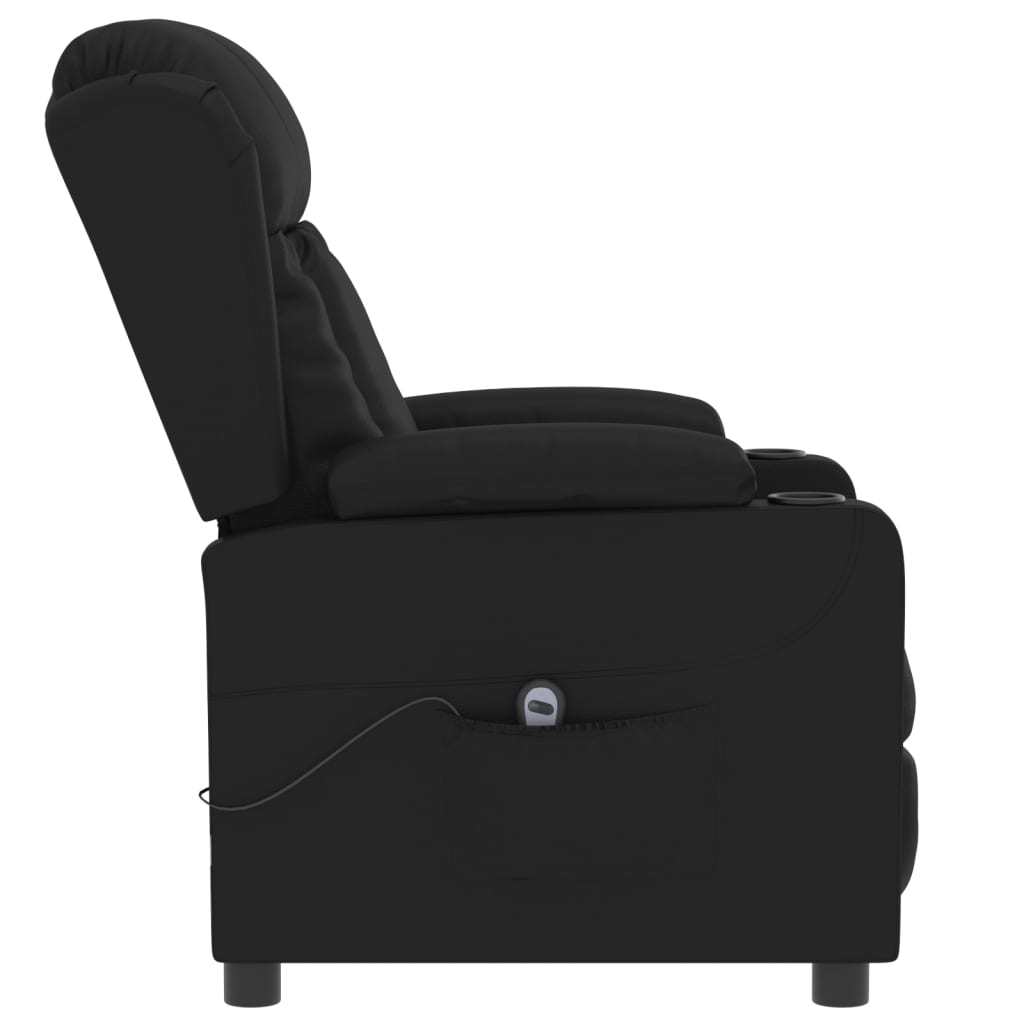 Poltrona reclinável elétrica couro artificial preto