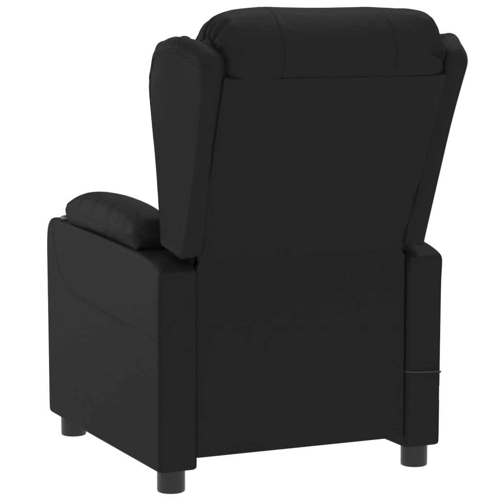 Poltrona reclinável elétrica couro artificial preto