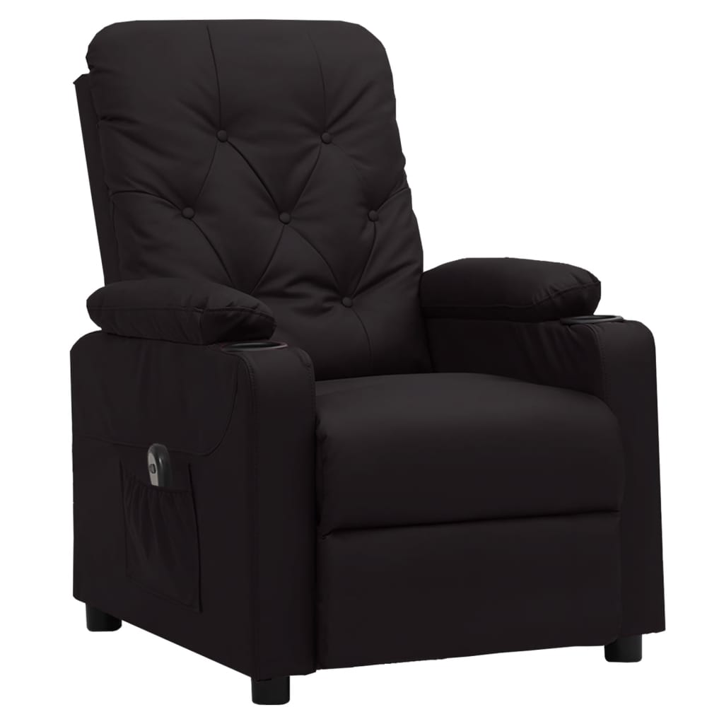 Poltrona reclinável elétrica couro artificial preto
