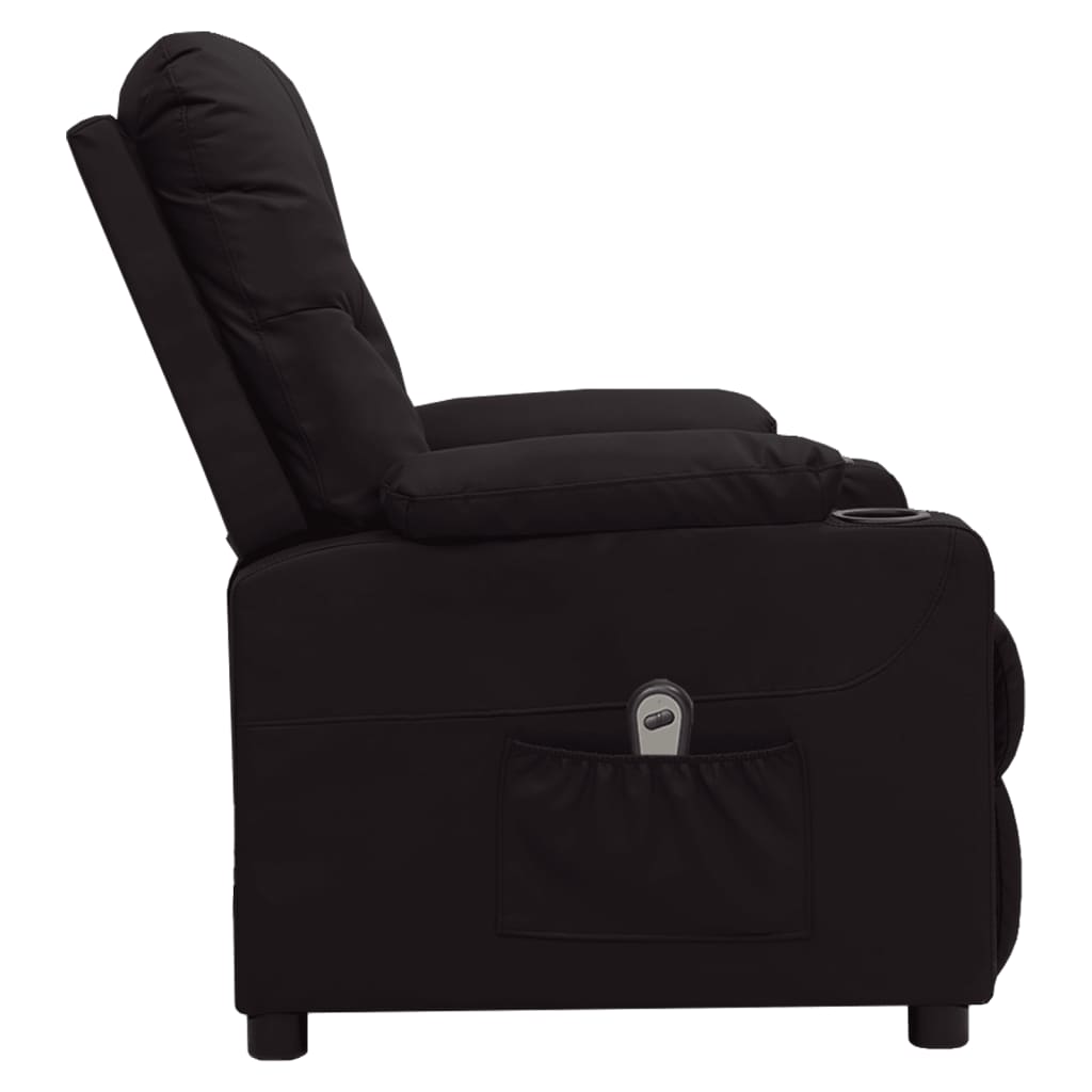 Poltrona reclinável elétrica couro artificial preto