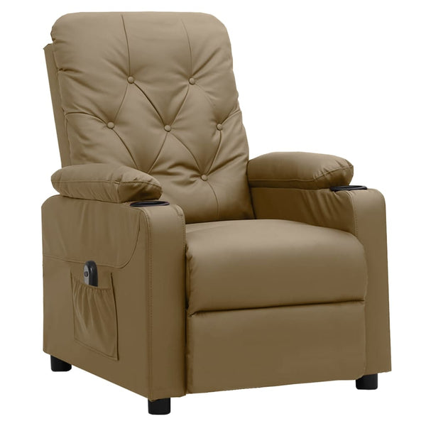 Poltrona reclinável elétrica couro artificial cor cappuccino