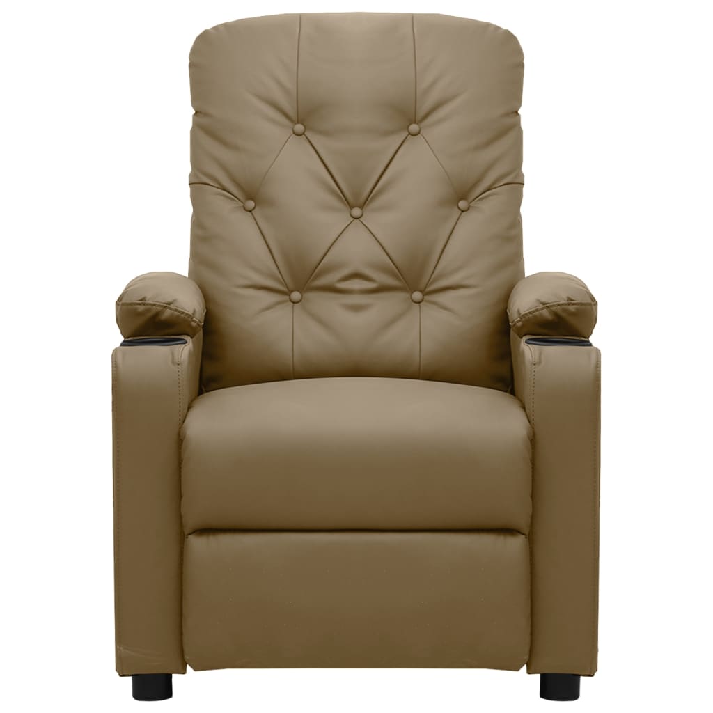Poltrona reclinável elétrica couro artificial cor cappuccino