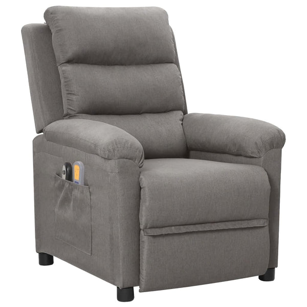 Poltrona de massagens elétrica tecido cinzento-claro