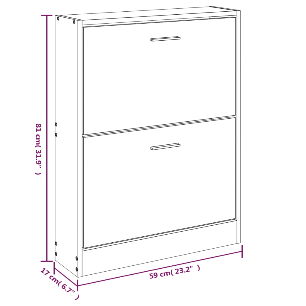 Sapateira 59x17x81 cm derivados de madeira branco