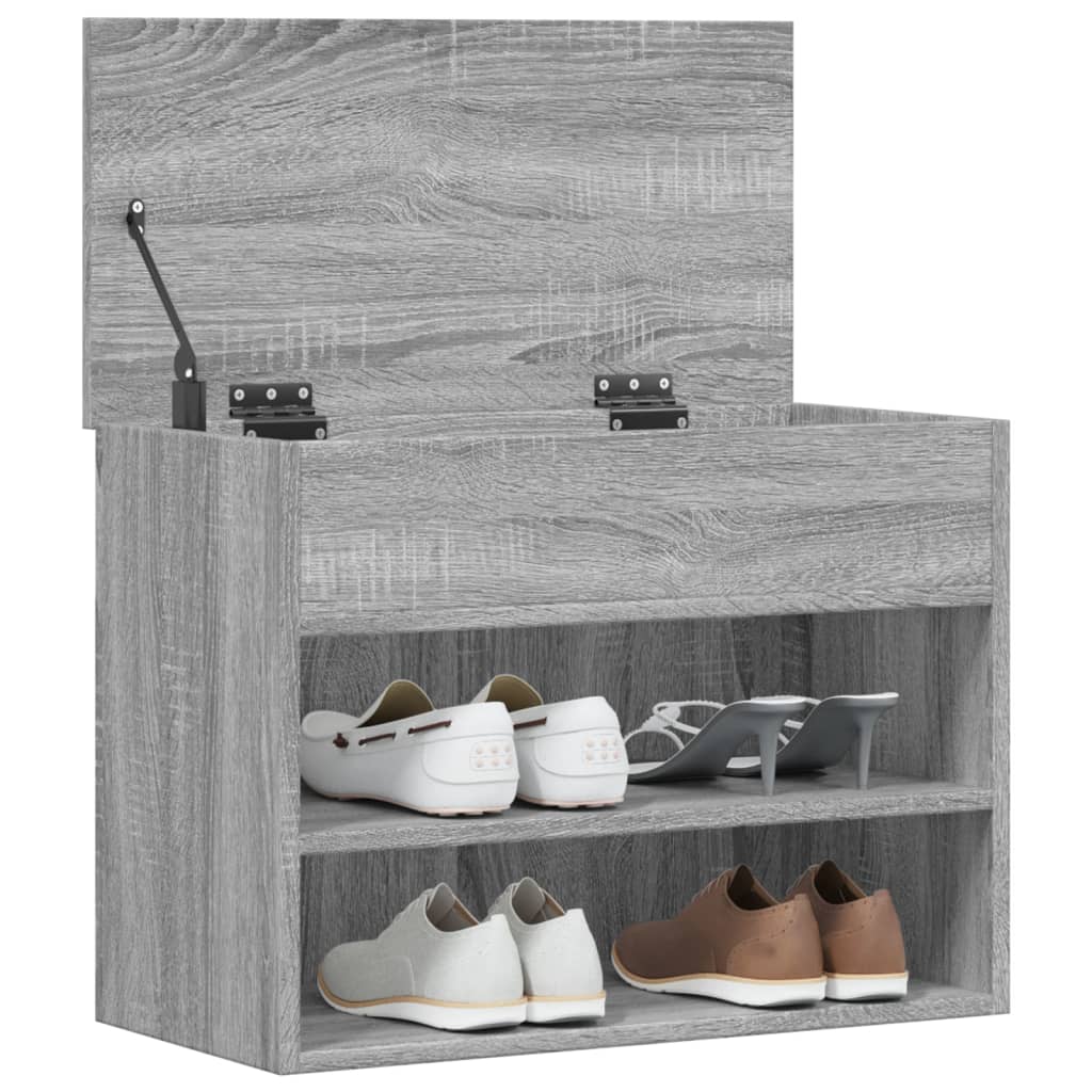 Banco sapateira 60x30x45cm derivados de madeira cinzento sonoma