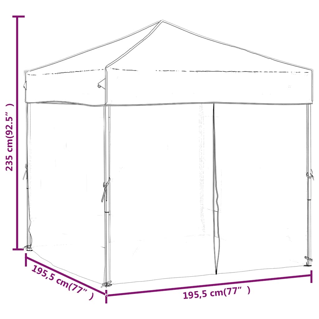 Tenda para festas dobrável com paredes laterais 2x2 m branco