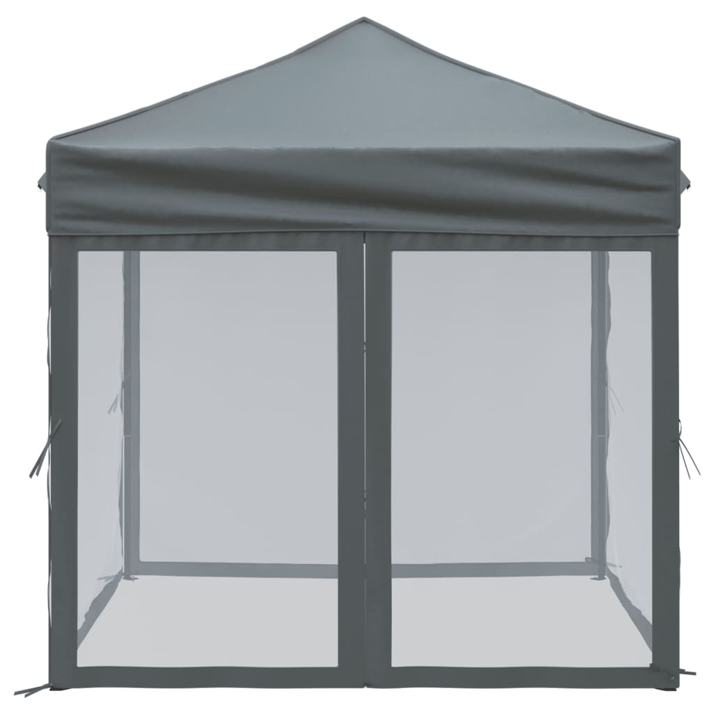 Tenda para festas dobrável com paredes laterais 2x2 m antracite