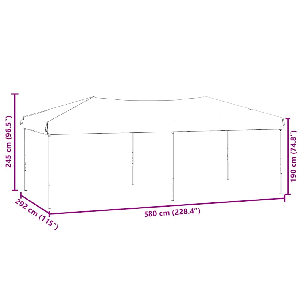 Tenda para festas dobrável com paredes laterais 3x6 m branco