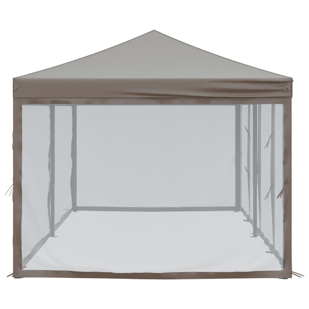Tenda p/ festas dobrável c/ paredes laterais cinza-acastanhado