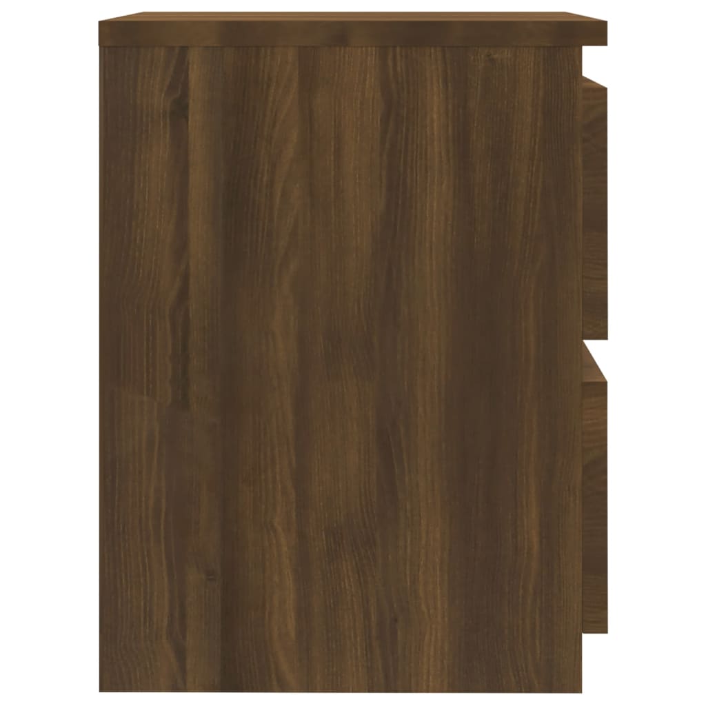 Mesa cabeceira 2pcs 30x30x40cm deriv. madeira carvalho castanho
