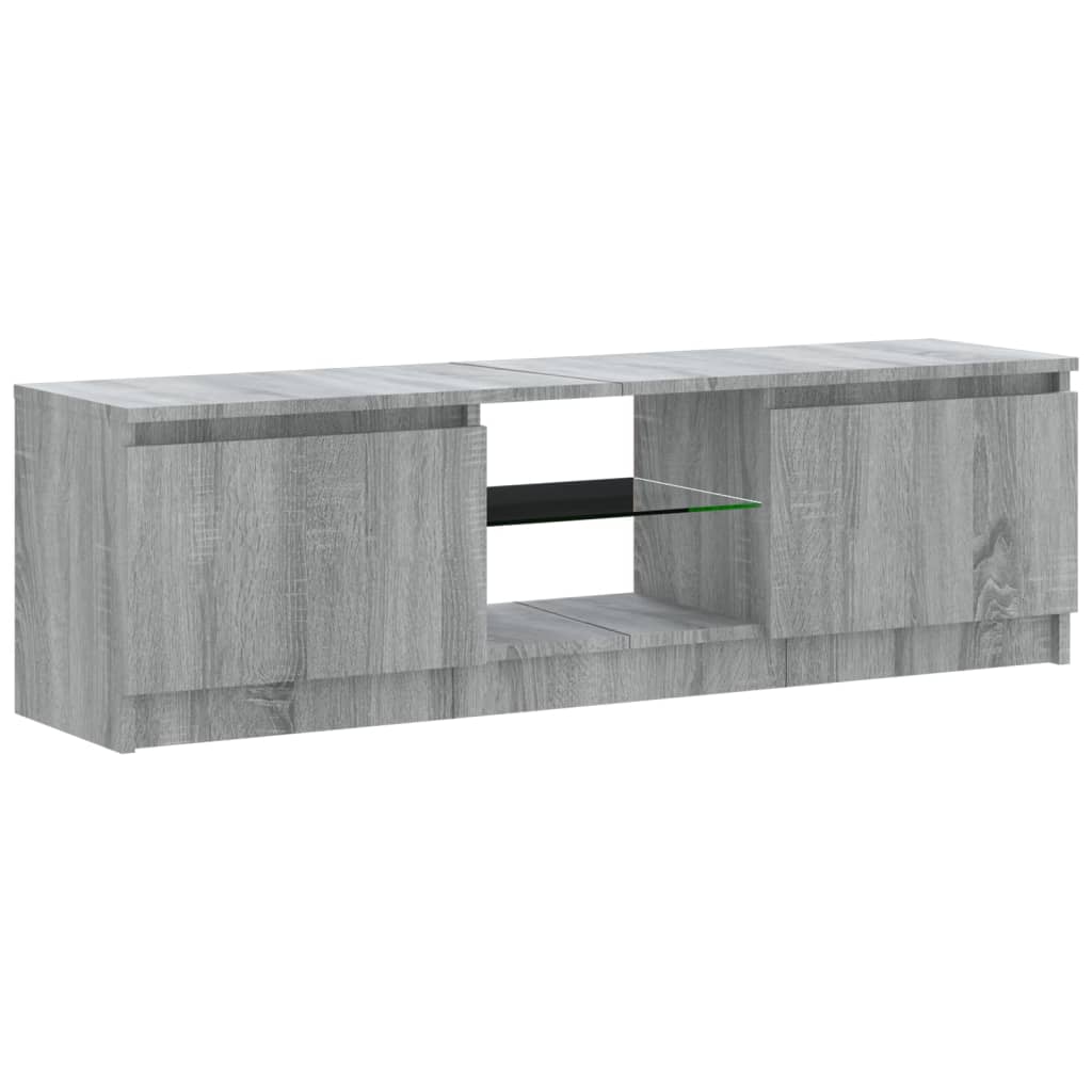 Móvel de TV com luzes LED 120x30x35,5 cm cinzento sonoma