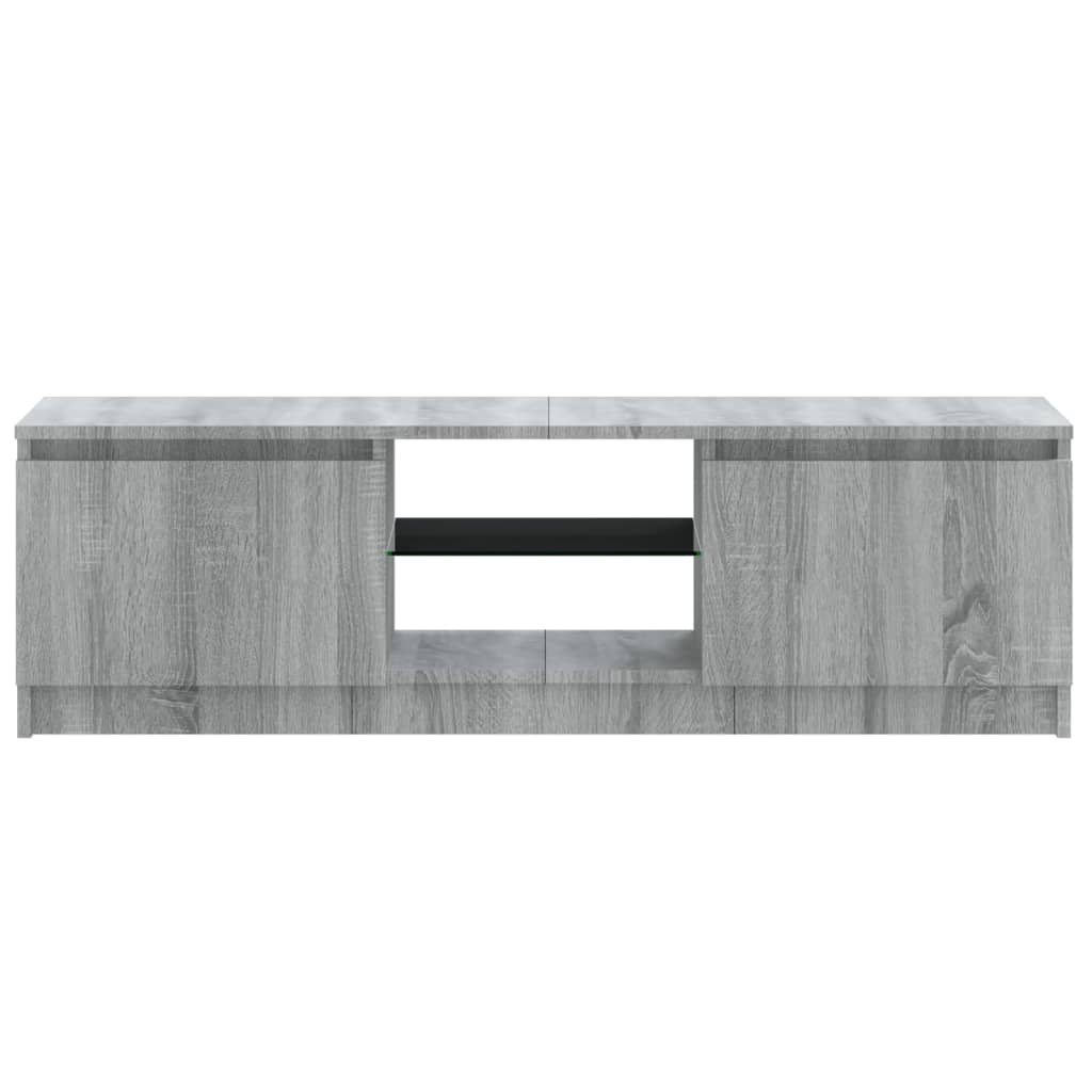 Móvel de TV com luzes LED 120x30x35,5 cm cinzento sonoma