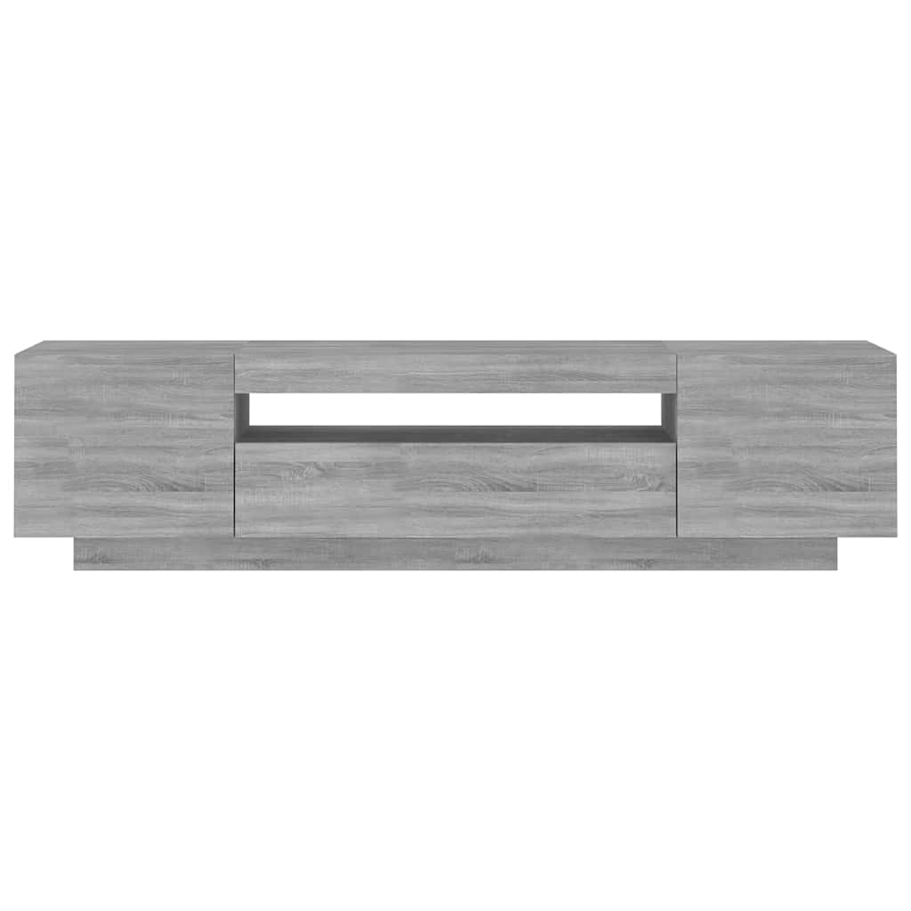 Móvel de TV com luzes LED 160x35x40 cm sonoma cinzento