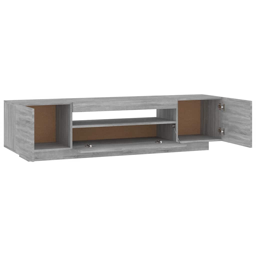Móvel de TV com luzes LED 160x35x40 cm sonoma cinzento