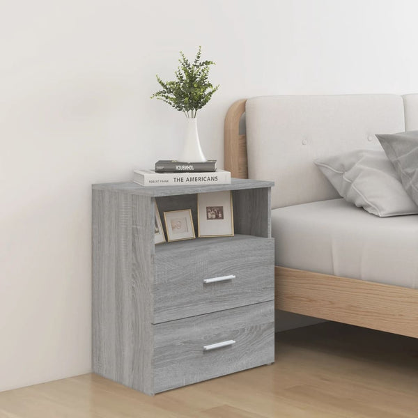 Mesas de cabeceira 2 pcs 50x32x60 cm sonoma cinzento