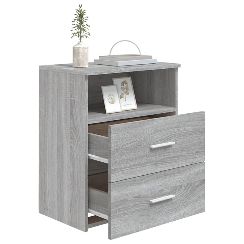 Mesas de cabeceira 2 pcs 50x32x60 cm sonoma cinzento