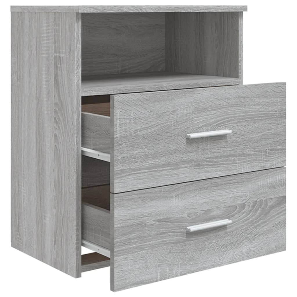 Mesas de cabeceira 2 pcs 50x32x60 cm sonoma cinzento