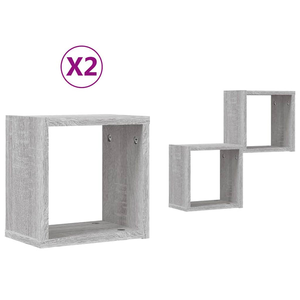 Prateleiras de Parede 2 pcs Cinzeto 26 x 15 x 26 cm