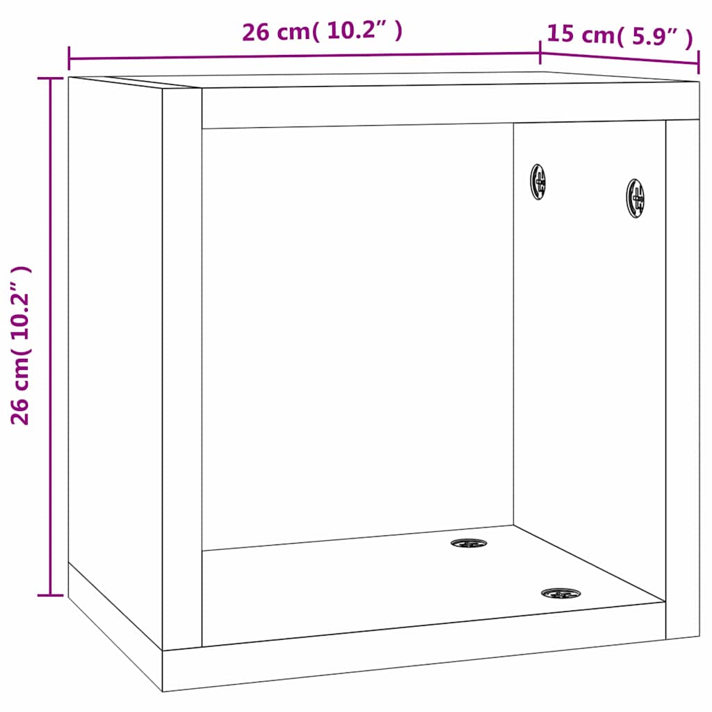 Prateleiras de Parede 4 pcs Cinzeto 26 x 15 x 26 cm