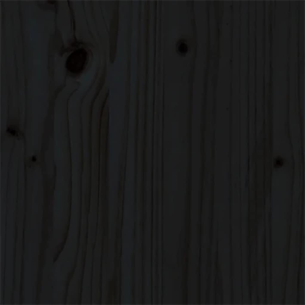 Estrutura de cama casal 135x190 cm madeira maciça preto