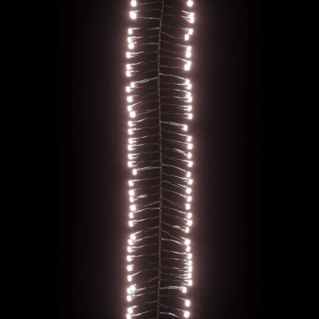 Cordão de luzes agrupadas 2000 luzes LED 17 m PVC branco quente