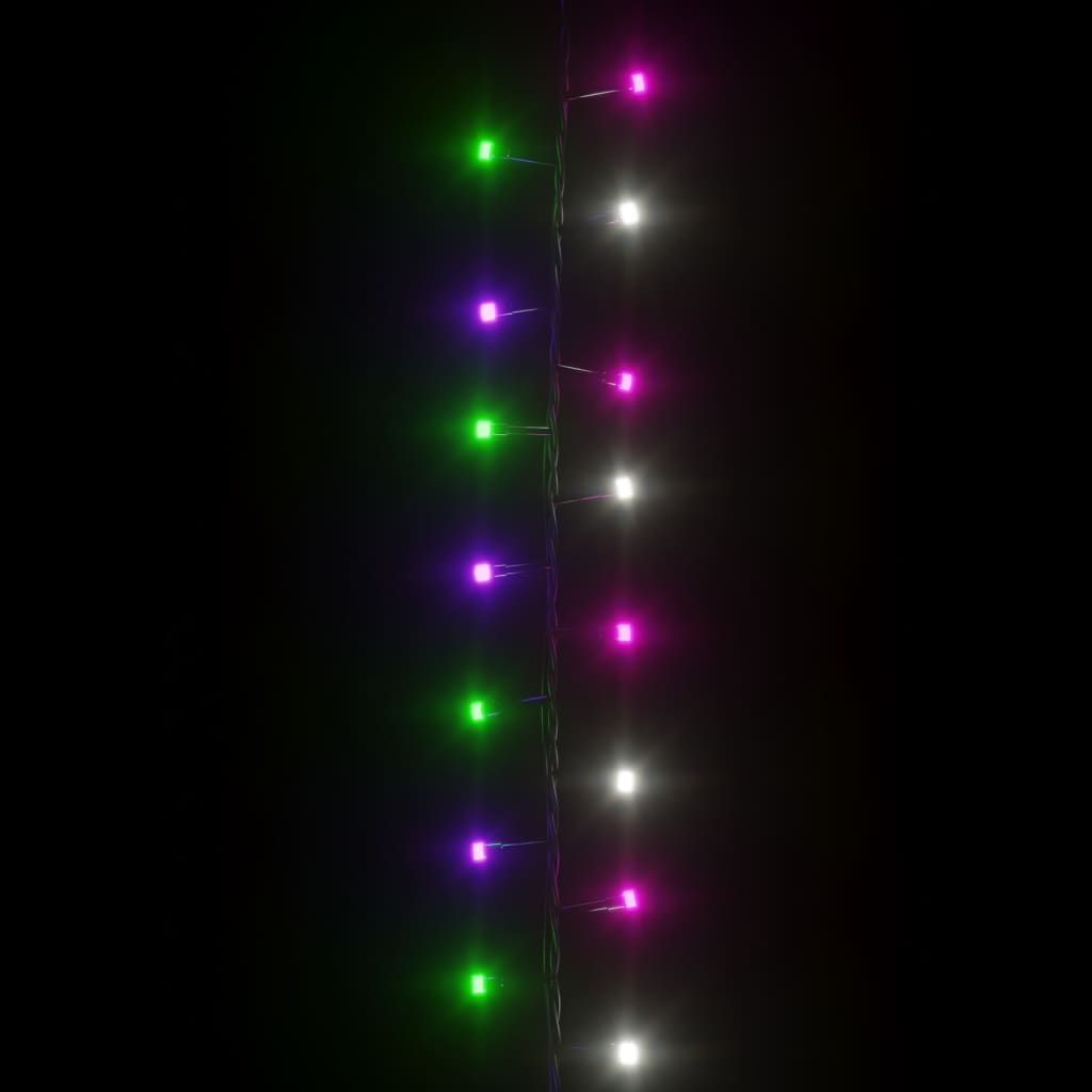 Cordão de luzes compacto 400 luzes LED 13 m PVC pastel multicor
