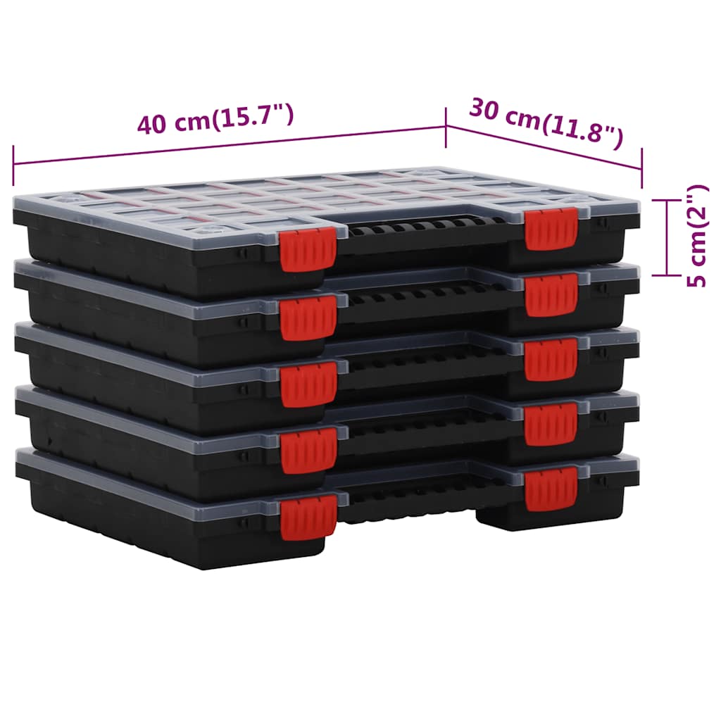 Caixas de arrumação 5 pcs polipropileno 40x30x5 cm