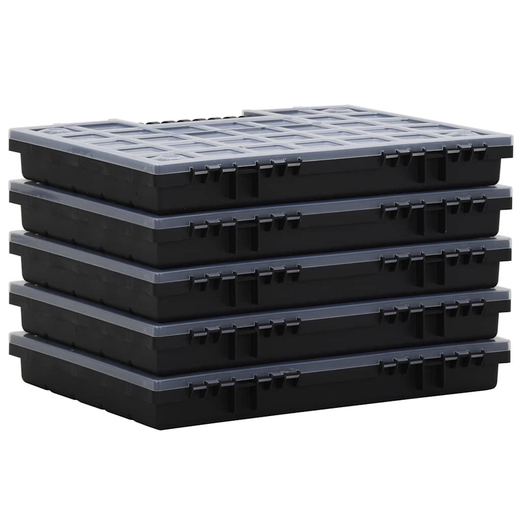 Caixas de arrumação 5 pcs polipropileno 40x30x5 cm