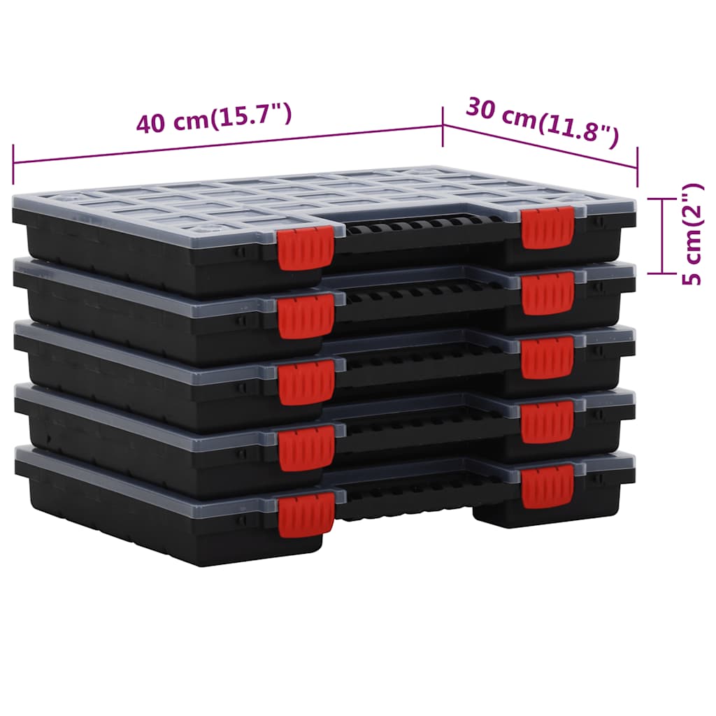 Caixas de arrumação 5 pcs polipropileno 40x30x5 cm
