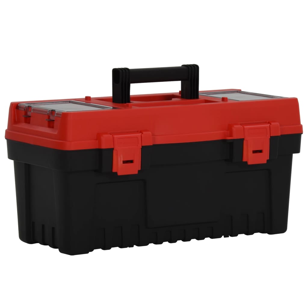 2 pcs conjunto de caixas de ferramentas PP preto/vermelho
