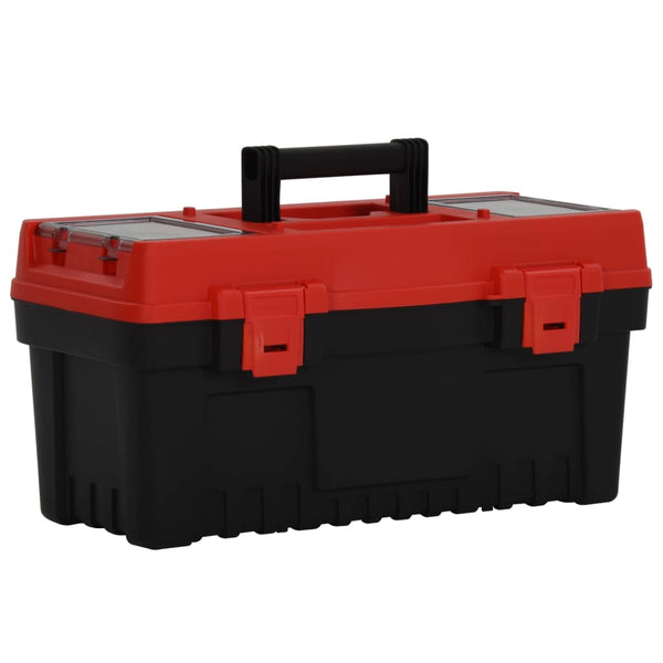 2 pcs conjunto de caixas de ferramentas PP preto/vermelho