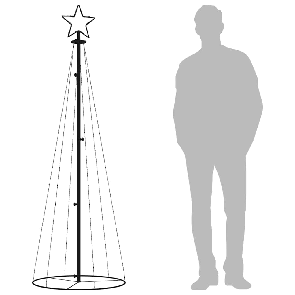 Árvore de Natal em cone 108 luzes LED 70x180 cm colorido