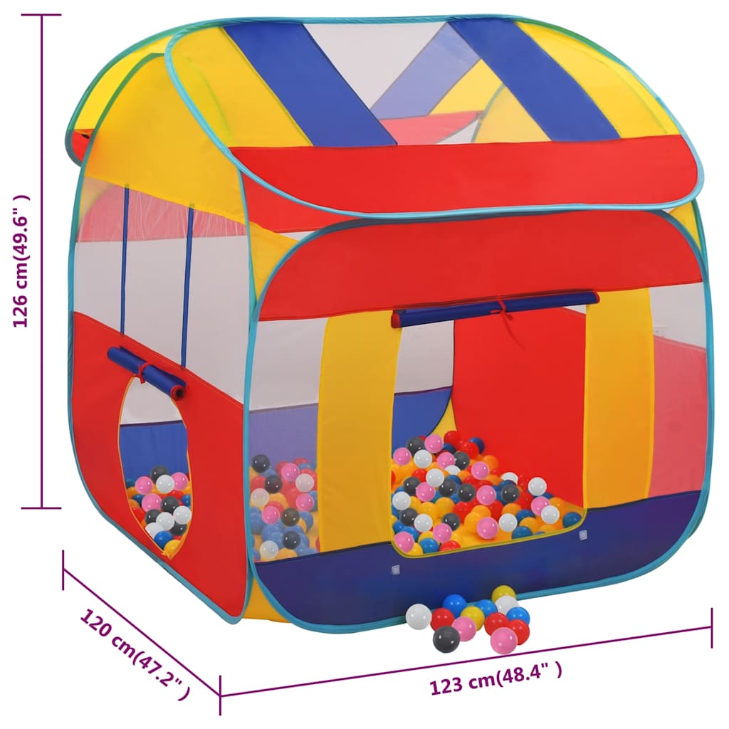 Tenda de brincar com 550 bolas 123x120x126 cm