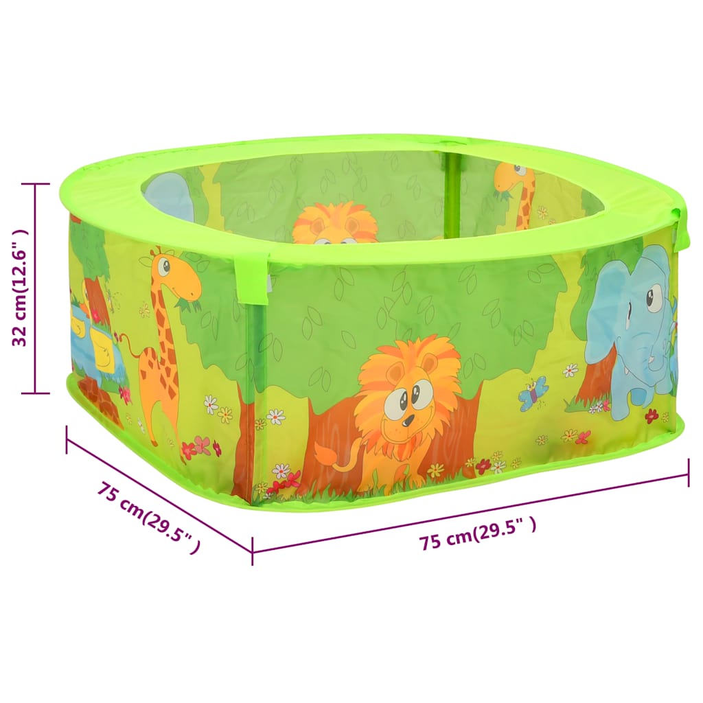 Piscina de bolas com 300 bolas para crianças 75x75x32 cm