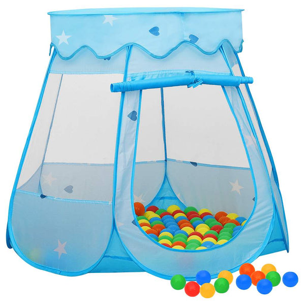 Tenda de brincar infantil com 250 bolas 102x102x82 cm azul