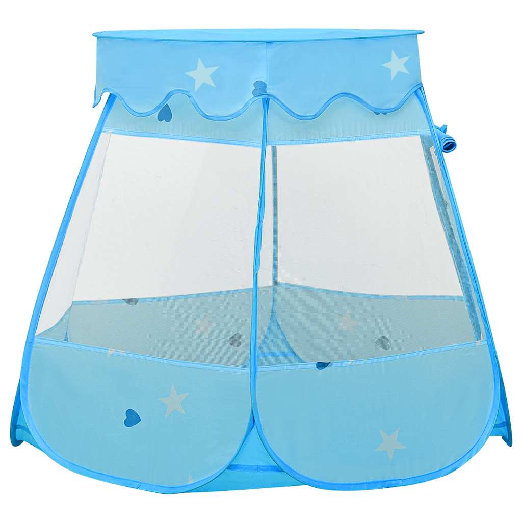 Tenda de brincar infantil com 250 bolas 102x102x82 cm azul