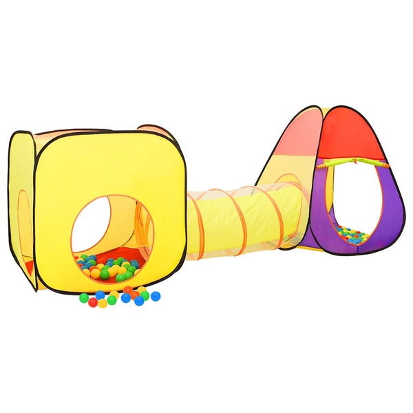 Tenda de brincar infantil com 250 bolas 255x80x100 cm multicor