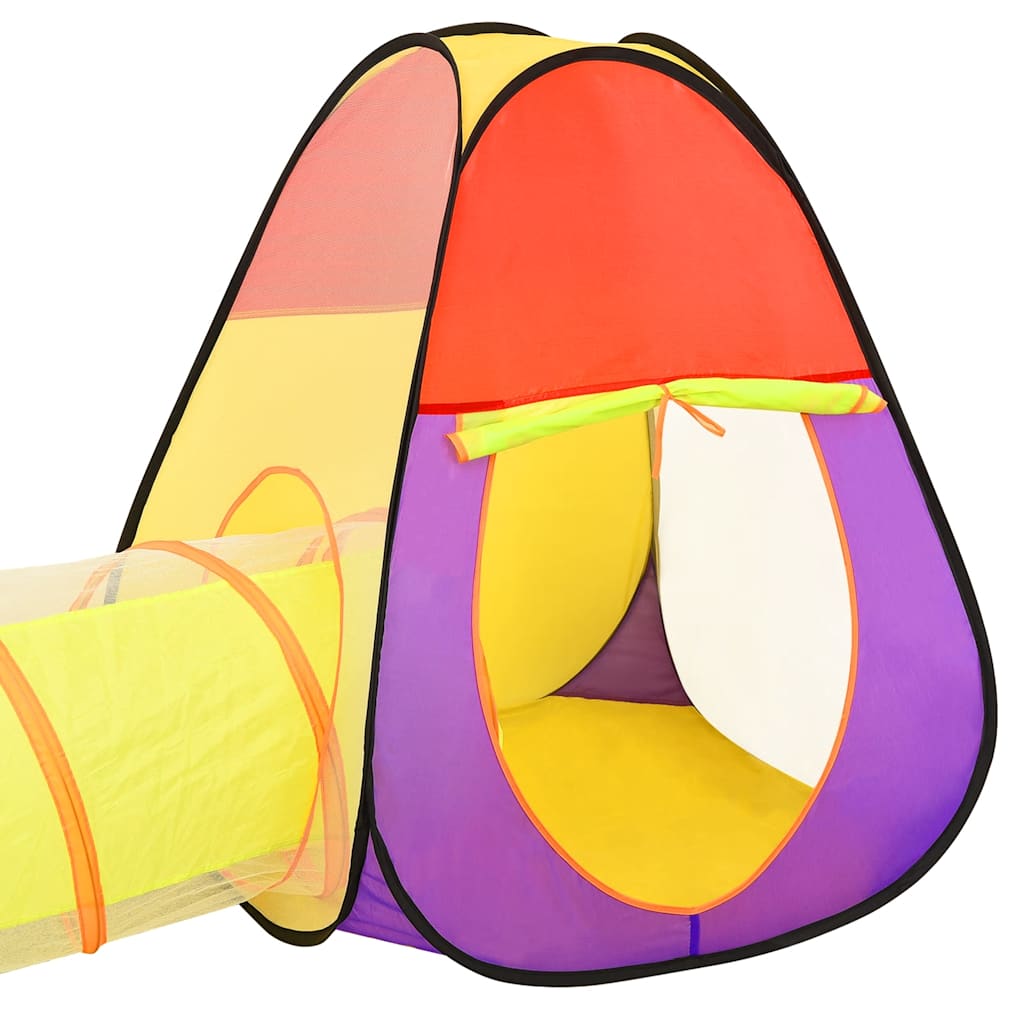 Tenda de brincar infantil com 250 bolas 255x80x100 cm multicor