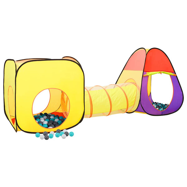 Tenda de brincar infantil com 250 bolas 255x80x100 cm multicor