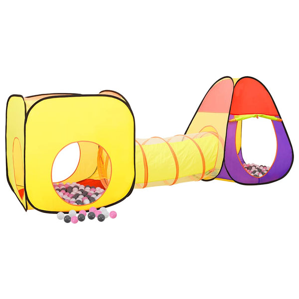 Tenda de brincar infantil com 250 bolas 255x80x100 cm multicor