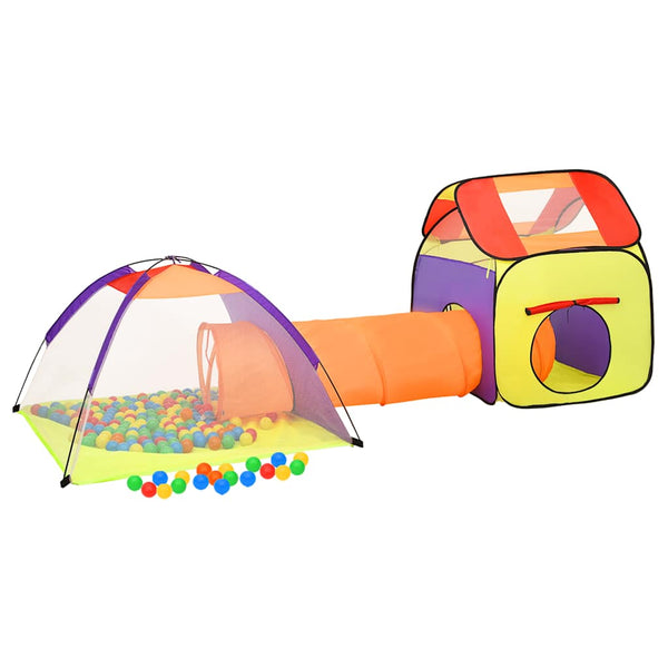 Tenda de brincar infantil com 250 bolas 338x123x111 cm multicor